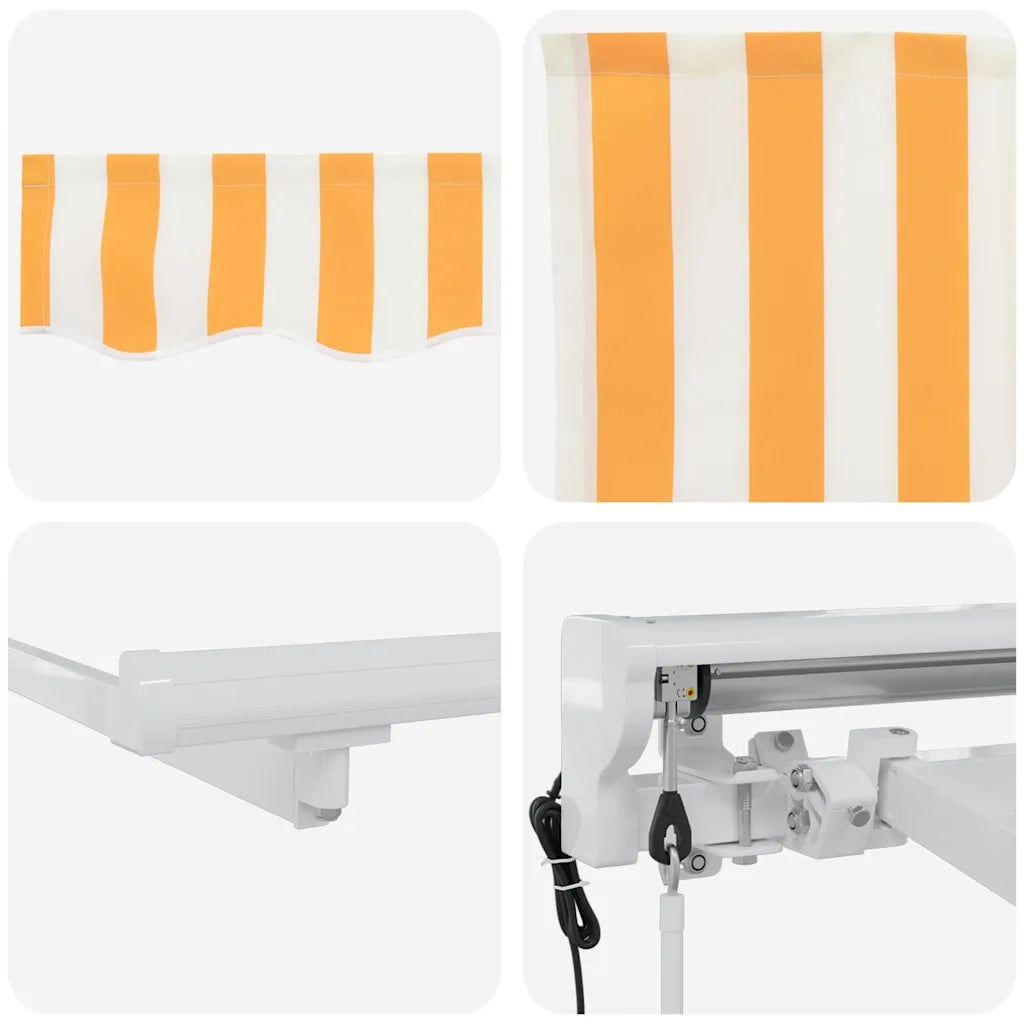 Struttura della tenda-Telaio per tenda da sole Giallo e Bianco 300 x 200 cm 784611