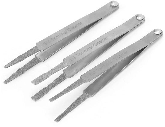 Set di Pulizia per Terminali Elettrici - 3pz - Set di Pulizia per Connettori Elettrici - Maneggevole e Leggero - Inibitore di Corrosione - Adatto per Auto e Motocicletti.