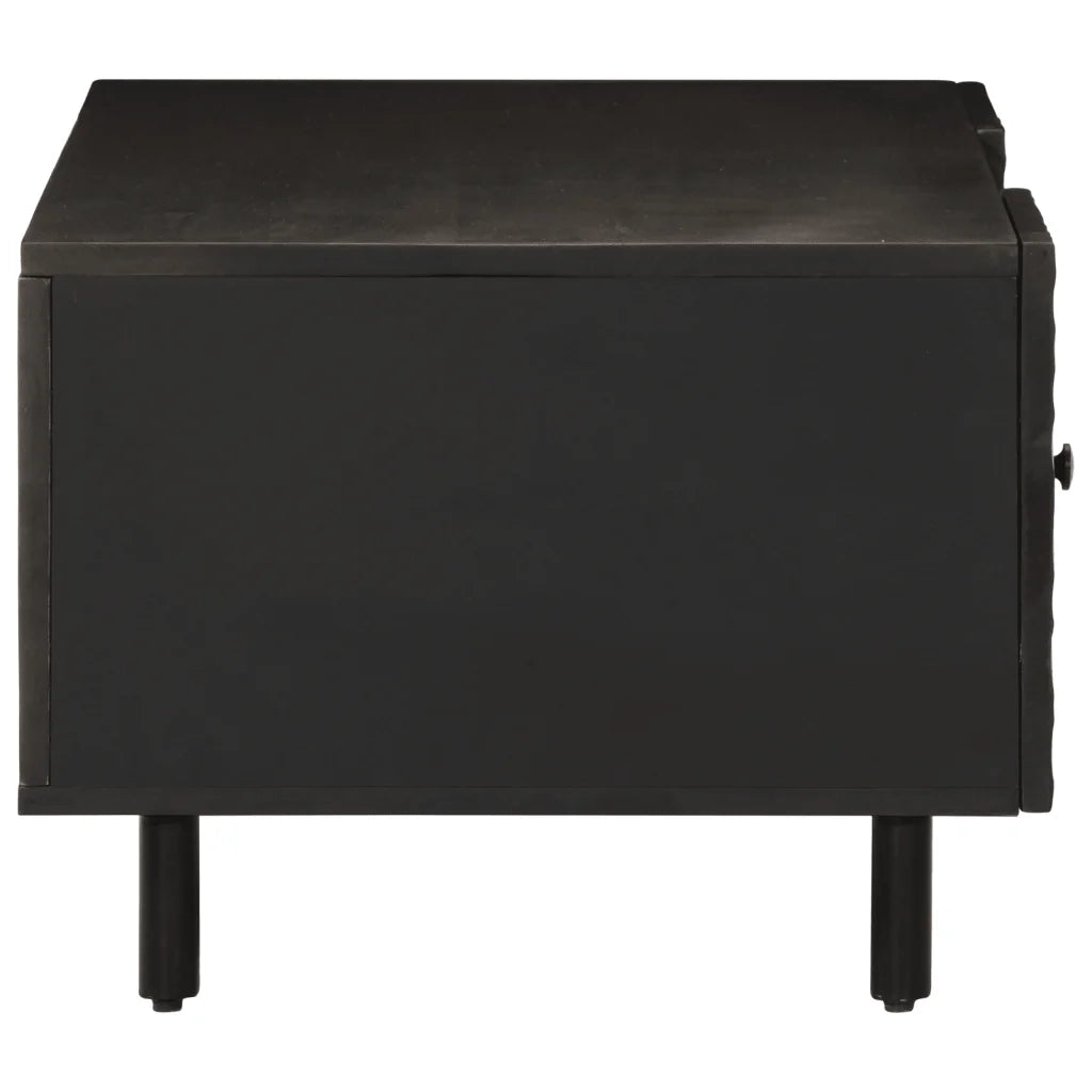 Tavolino da Salotto-Tavolino da soggiorno-Tavolo Nero 100x54x40cm in Legno Massello di Mango 291996