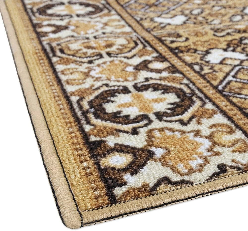 Passatoia Scala Bordata 67x120 cm Ingresso Corridoio Tappeto Cucina Gradini Beige
