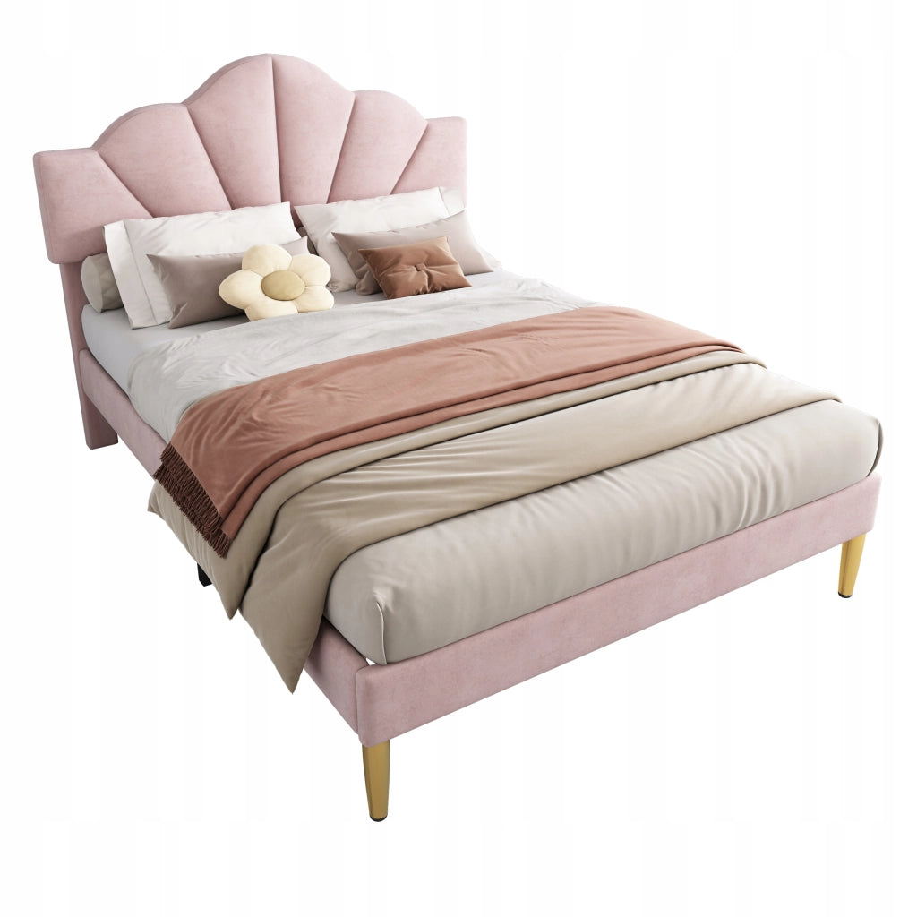 Letto imbottito 140x190 - Xylo - Rosa