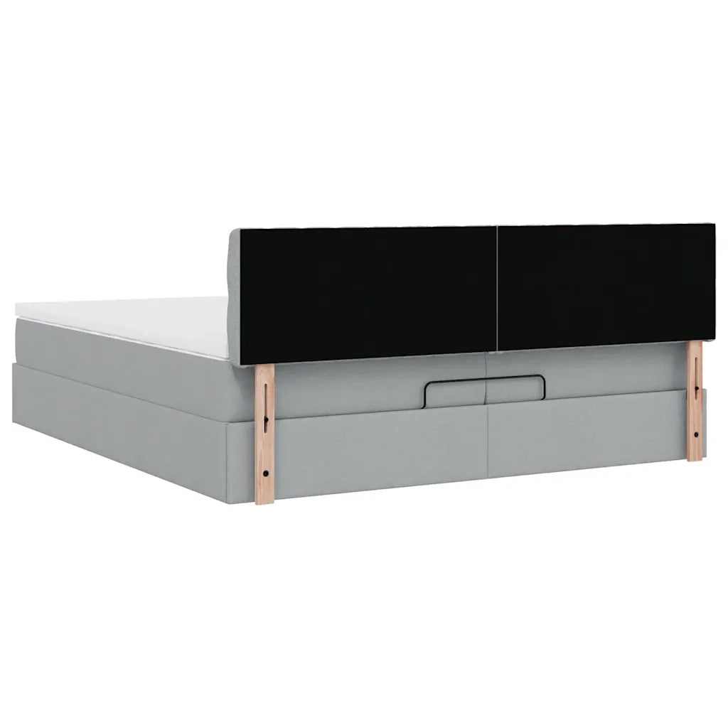 Struttura Letto Pouf con Materassi 200x200 cm in Tessuto 3312416