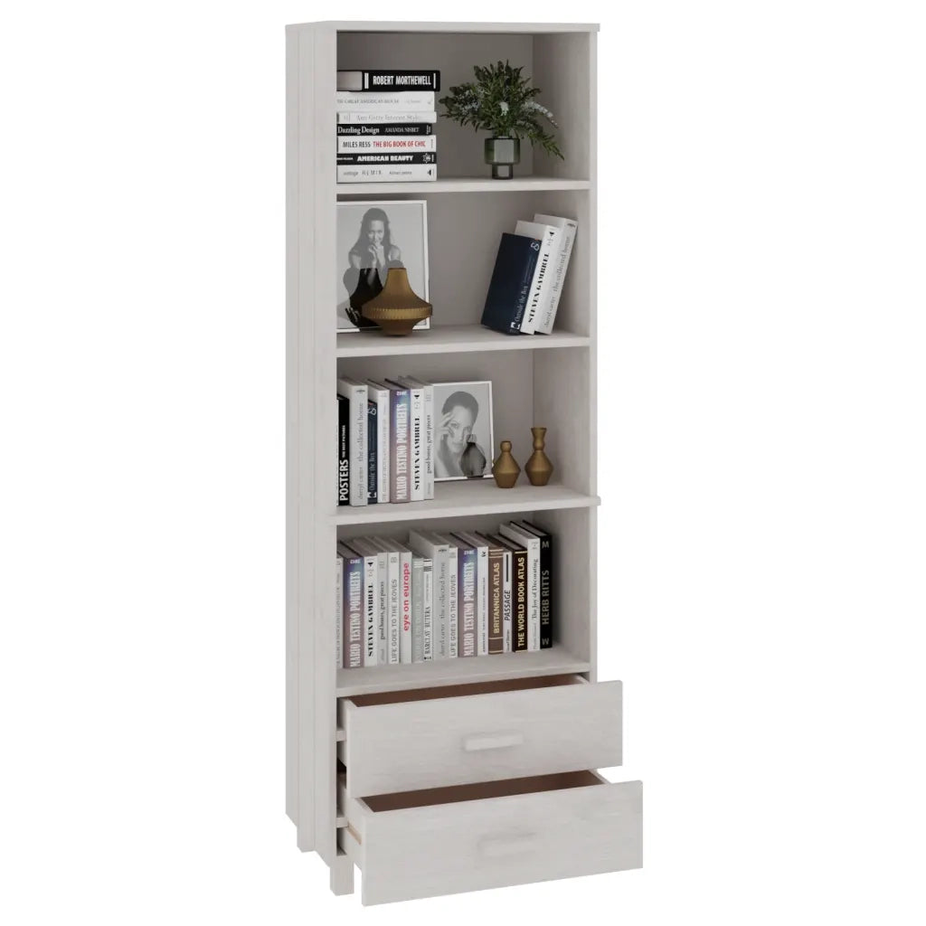Credenza | Madia | Buffet da pranzo | Armadio da pranzo HAMAR Bianca 60x35x180 cm in Legno Massello di Pino