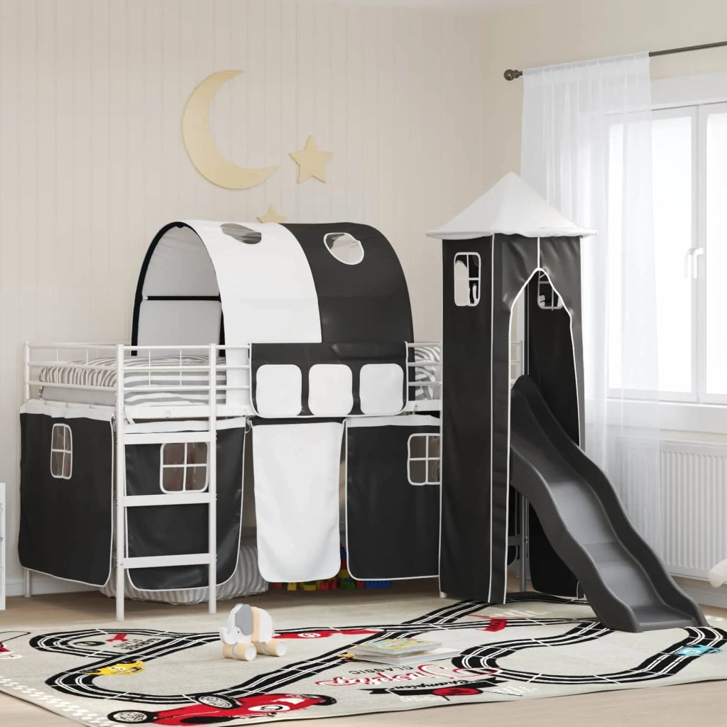 Struttura del letto loft per bambini Bianco e Nero 107 x 200 cm 42020898