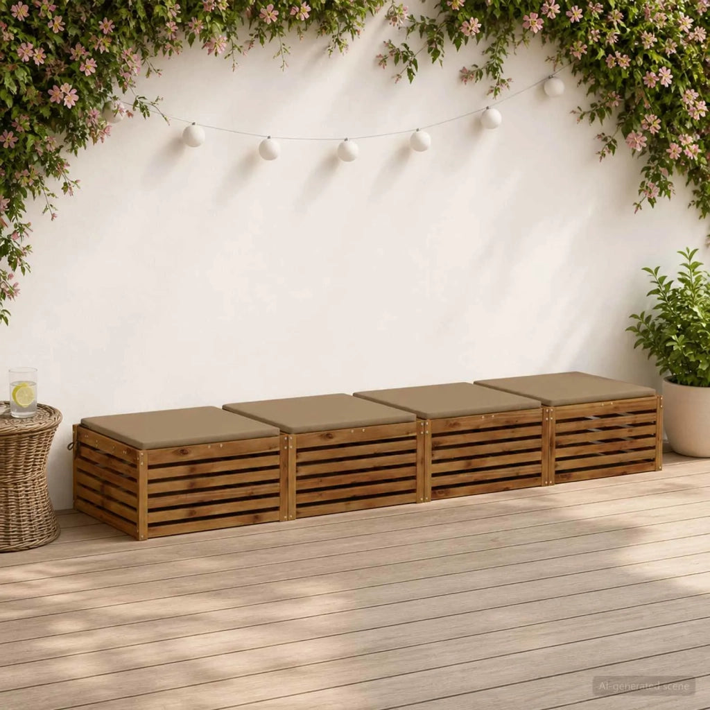 Cuscini per Sedia in 4 Pezzi SOEST 4 pz 100% Poliestere Tortora 944638