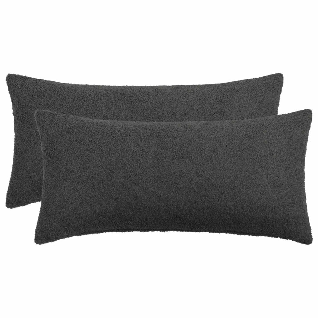 Federa 2 pcs HEERLEN Grigio Scuro 40 x 70 cm Bouclé 909561