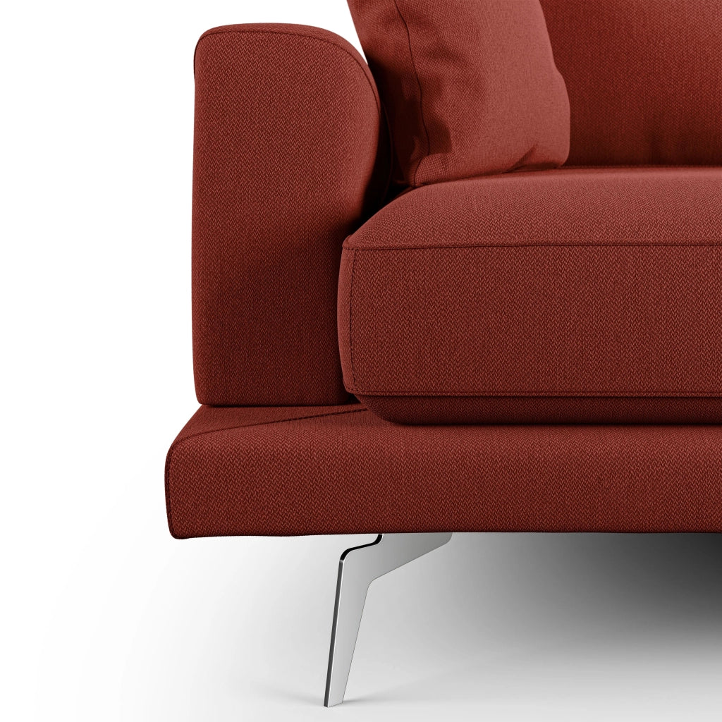 Dorian Divano moderno in tessuto morbido antimacchia T05 198 cm rosso