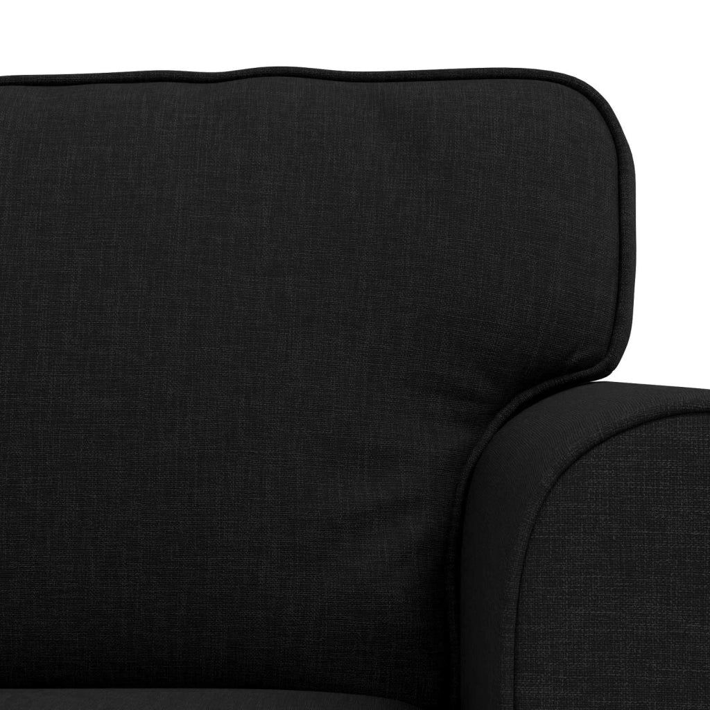 Divano 2 pcs Nero 175 x 82 x 80 cm Tessuto