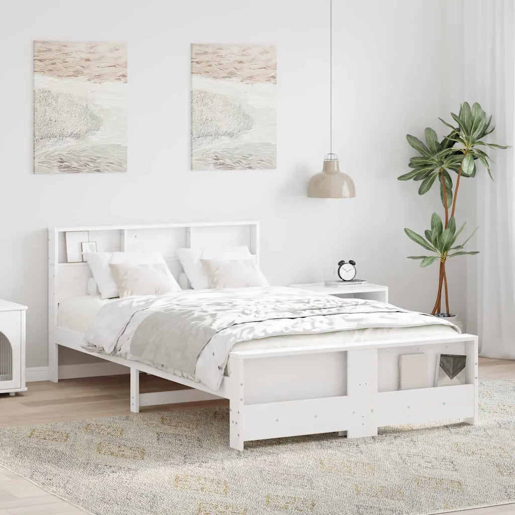 Letto matrimoniale | Letto per adulti | Struttura del letto Bianco 120 x 200 cm Legno multistrato