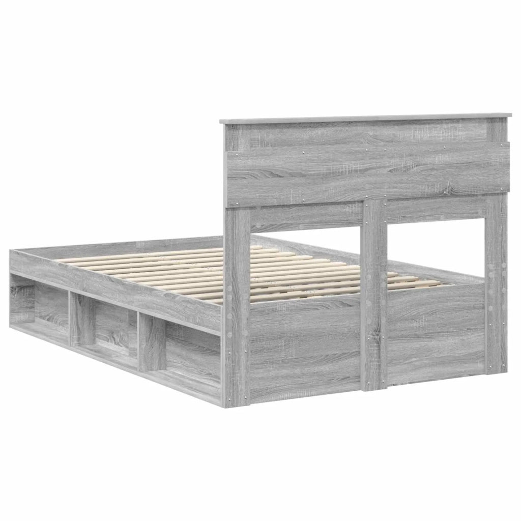 Struttura del letto Grigio Sonoma 135 x 190 cm Pino massello 3409772