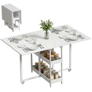 Tavolo Pieghevole ¨C Minimal ¨C Bianco, Legno e Metallo, 133.4x80x75 cm