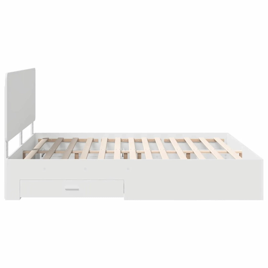 Letto matrimoniale | Letto per adulti | Struttura del letto Bianco 180 x 200 cm Legno multistrato
