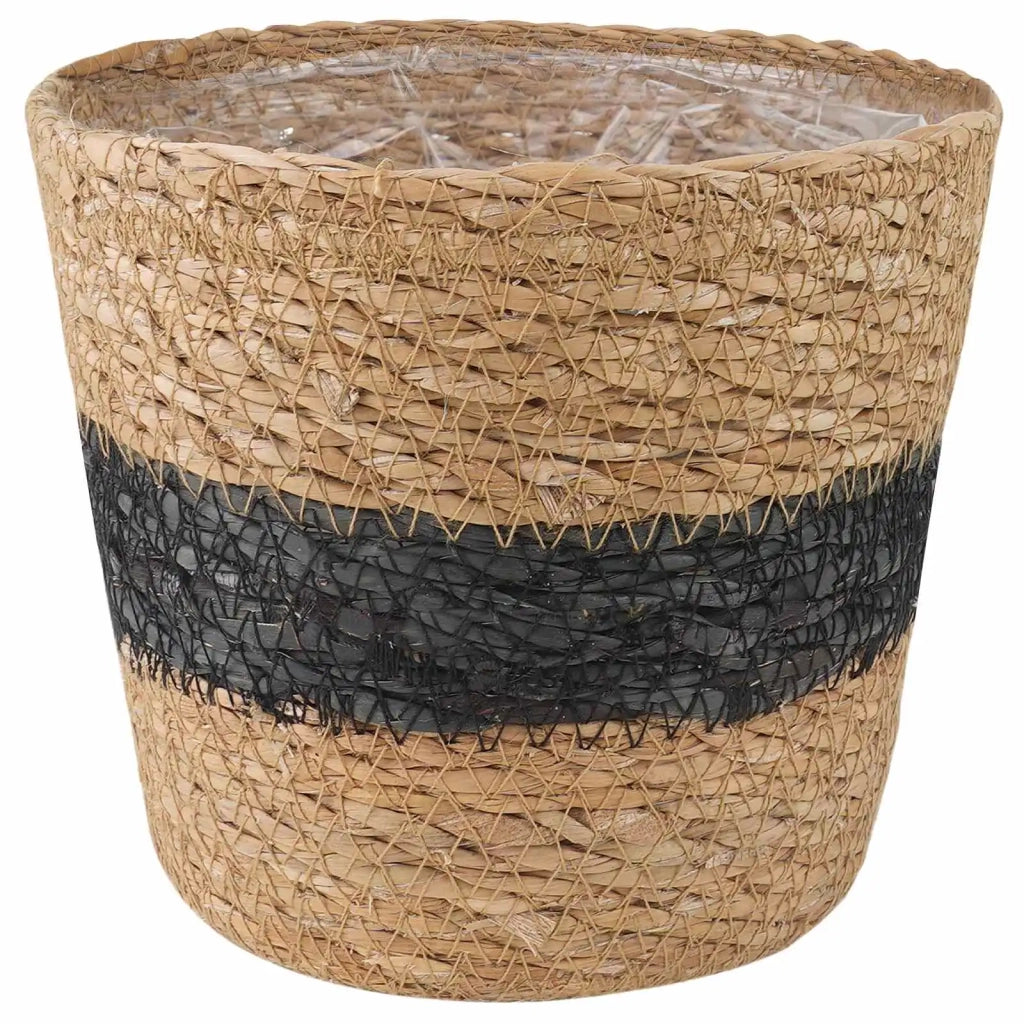 Cesti per piante in erba marina 3 pz Naturale e Nero CFW7031710