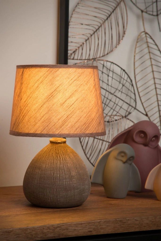 Lampada da tavolo Lucide Ramzi marrone E14 40W 26cm