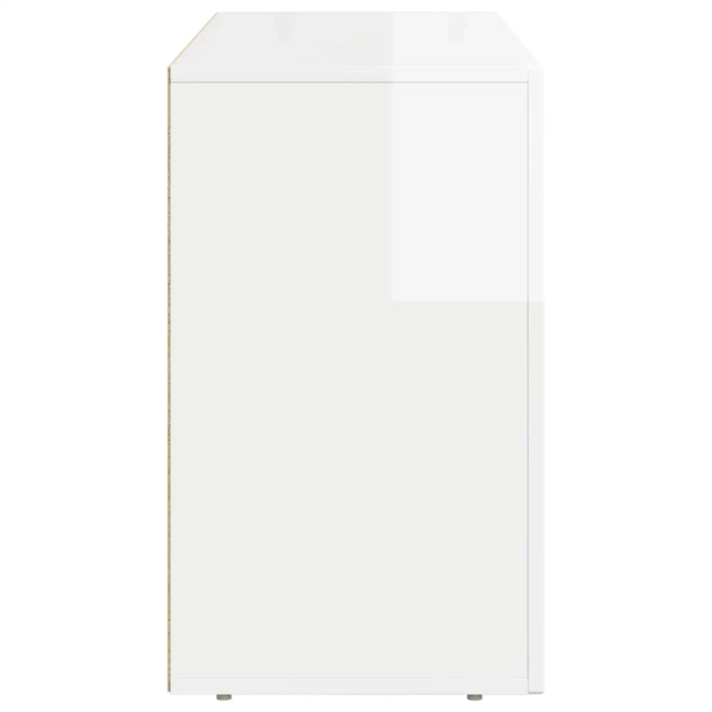 Credenza-Buffet-Armadio da cucina Bianco Lucido 100 x 35 x 59 cm Legno multistrato
