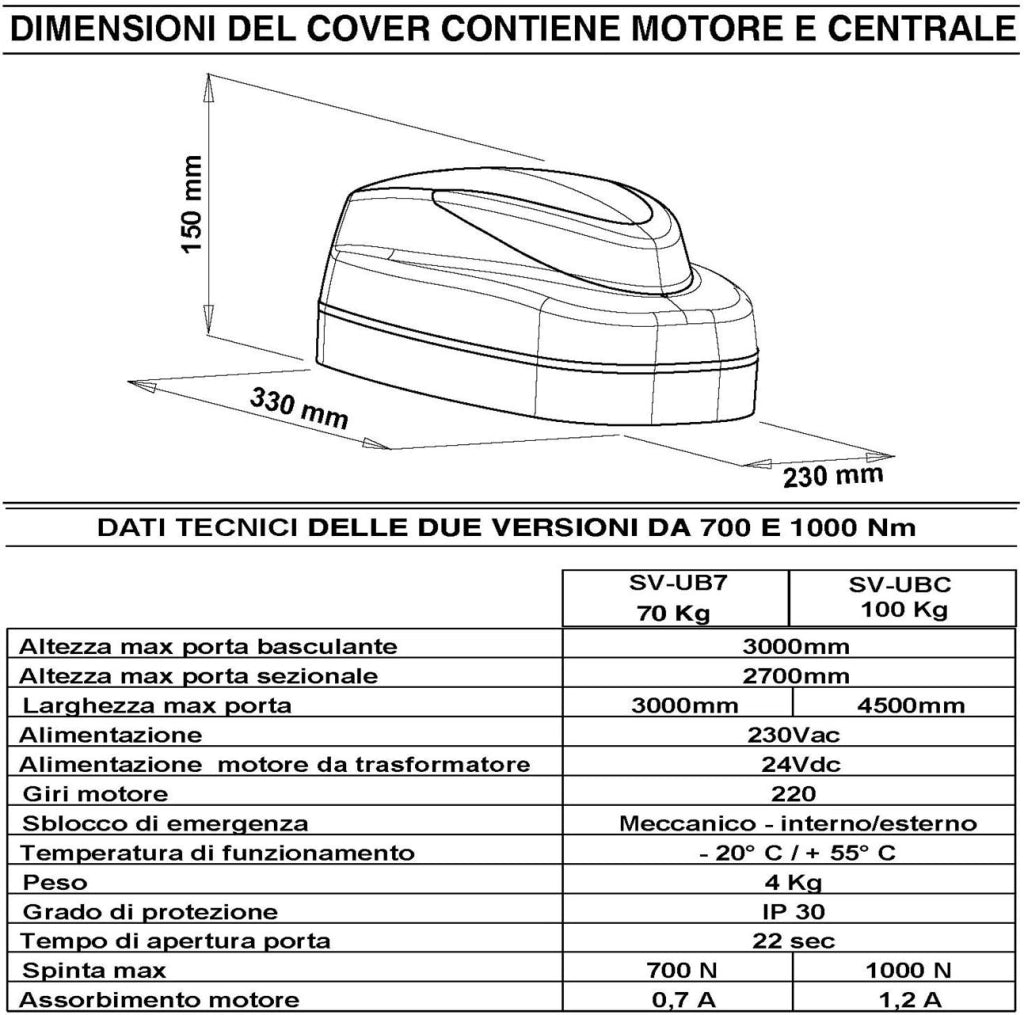 Basculante 70 Kg Kit Automatismo Motore 220/24 V da Soffitto Faro Antenna Selettore Binario Alluminio Catena Acciaio 3 Mt Cordino x Sblocco Pattino Radiocomando Archetto Oscillante Luce di Cortesia