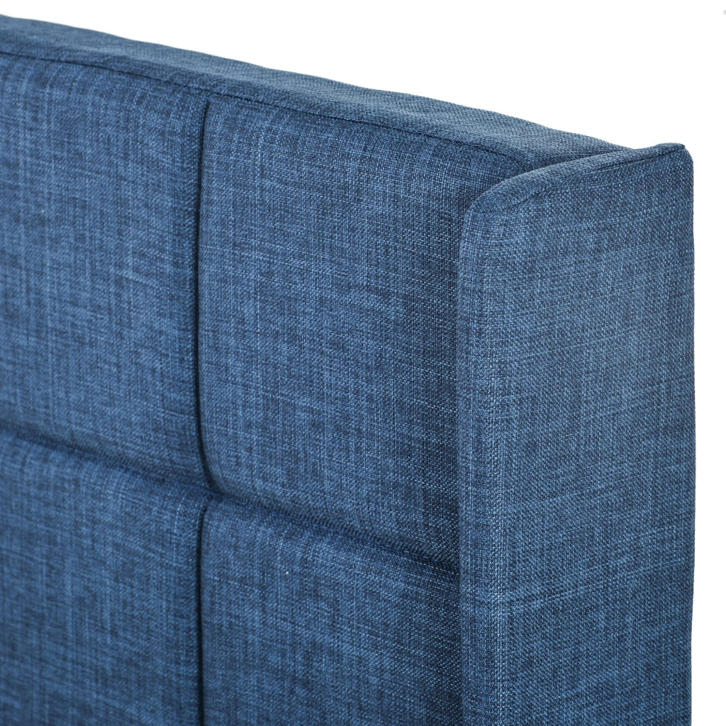 letto imbottito lino blu 140x200 cm