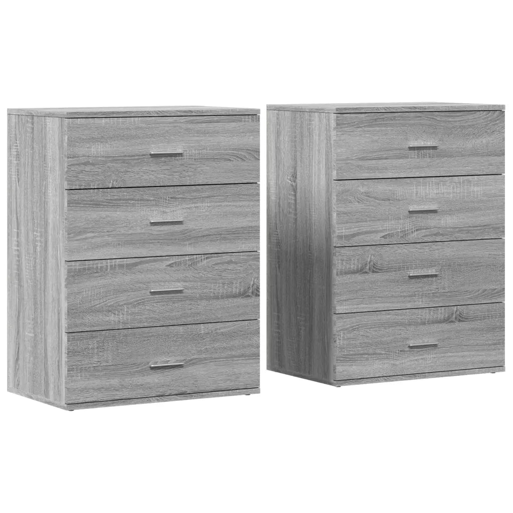 Credenze 2 pz | Madia | Buffet da pranzo | Armadio da pranzo Grigio Sonoma 60x39x80 cm in Legno Multistrato