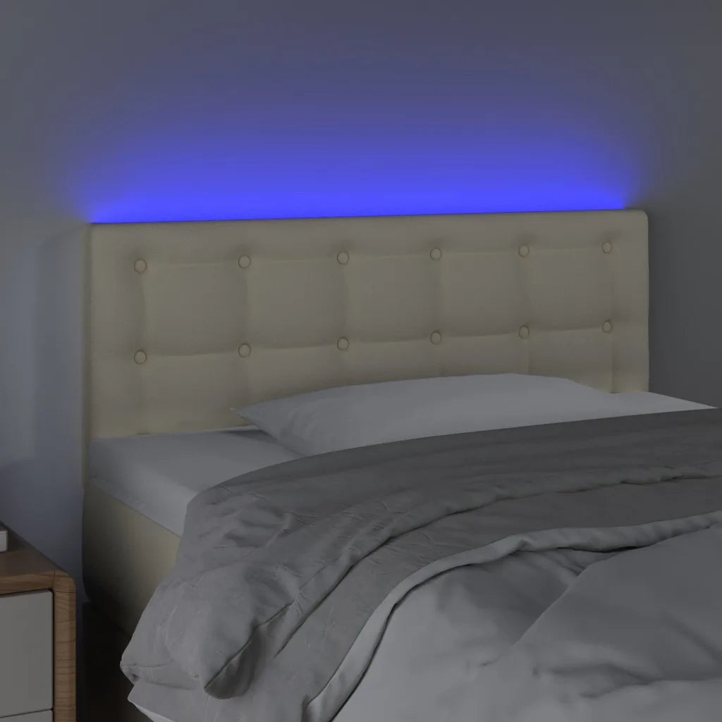 Testiera | Testata Crema a LED 90x5x78/88 cm in Similpelle