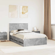 Struttura del letto con cassetto Grigio cemento 135 x 190 cm