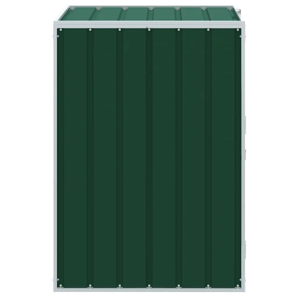 Copribidone con Ruote Bidone Singolo Verde 72x81x115cm Acciaio 4006171
