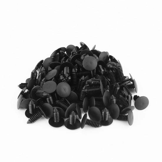 Viti a espansione 100 pz - Fermo viti - Viti a espansione con punta - Materiale plastico - Diametro 7,5 mm - Clip di fissaggio