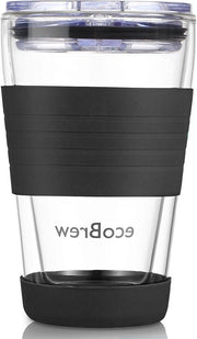 Tazza di caffè isolante a doppia parete - 340 ml - Tazza da viaggio con coperchio protetto - Ideale per uso domestico, ufficio o in movimento - Perfetta per tè e espresso - Nero