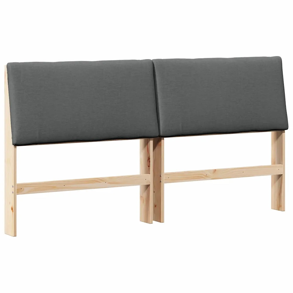 Testiera | Testata imbottita Grigio scuro 180 cm Pino massello