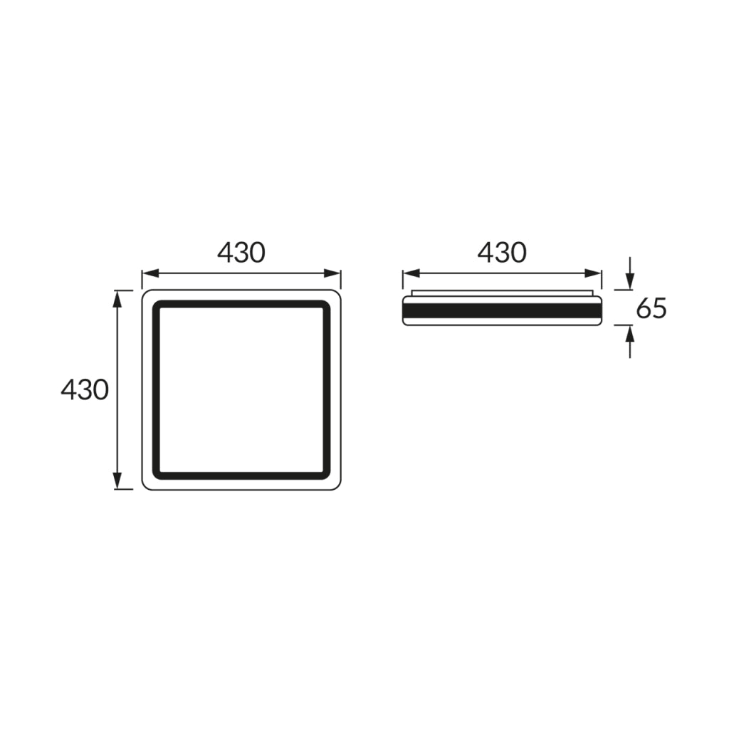 Plafoniera bagno LED Struhm Aurelia quadra 43cm 48W