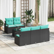 Set di divani 6 pcs Nero e Turchese polyrattan 3346266