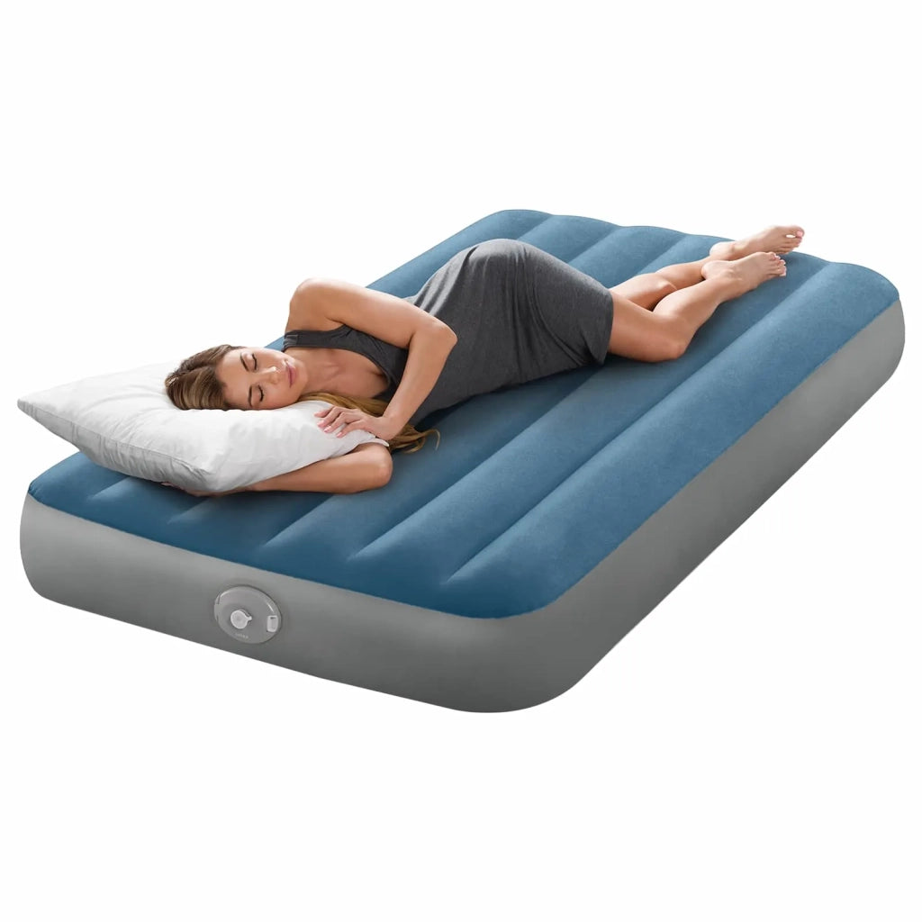 INTEX Letto d'aria con pompa  Blu Scuro e Grigio 99 x 191 x 25 cm 42035638
