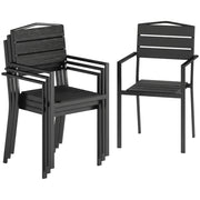 Sedia da giardino impilabile con braccioli ¨C Minimal ¨C Nero 52x51x90 cm