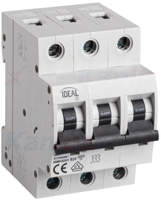 Interruttore magnetotermico 3P KMB6 guida TH35 Kanlux