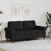 Divano a 2 Posti-Sofa 2 Posti Nero 140 cm in Similpelle 724468