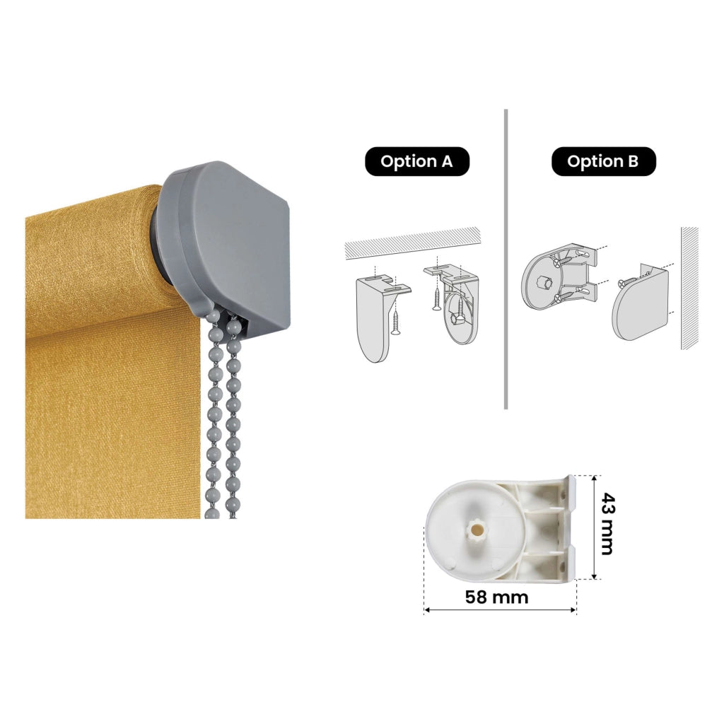 Tenda a Rullo Filtrante, Tenda Avvolgibile Traslucida Liscia Per Finestre e Porte Giallo 100x250 cm