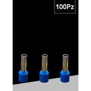 Trade Shop - Confezione 100pz Tubetto Capicorda Isolato Per Cavi 1.5mm² Terminale Da 8mm E1508 - Blu