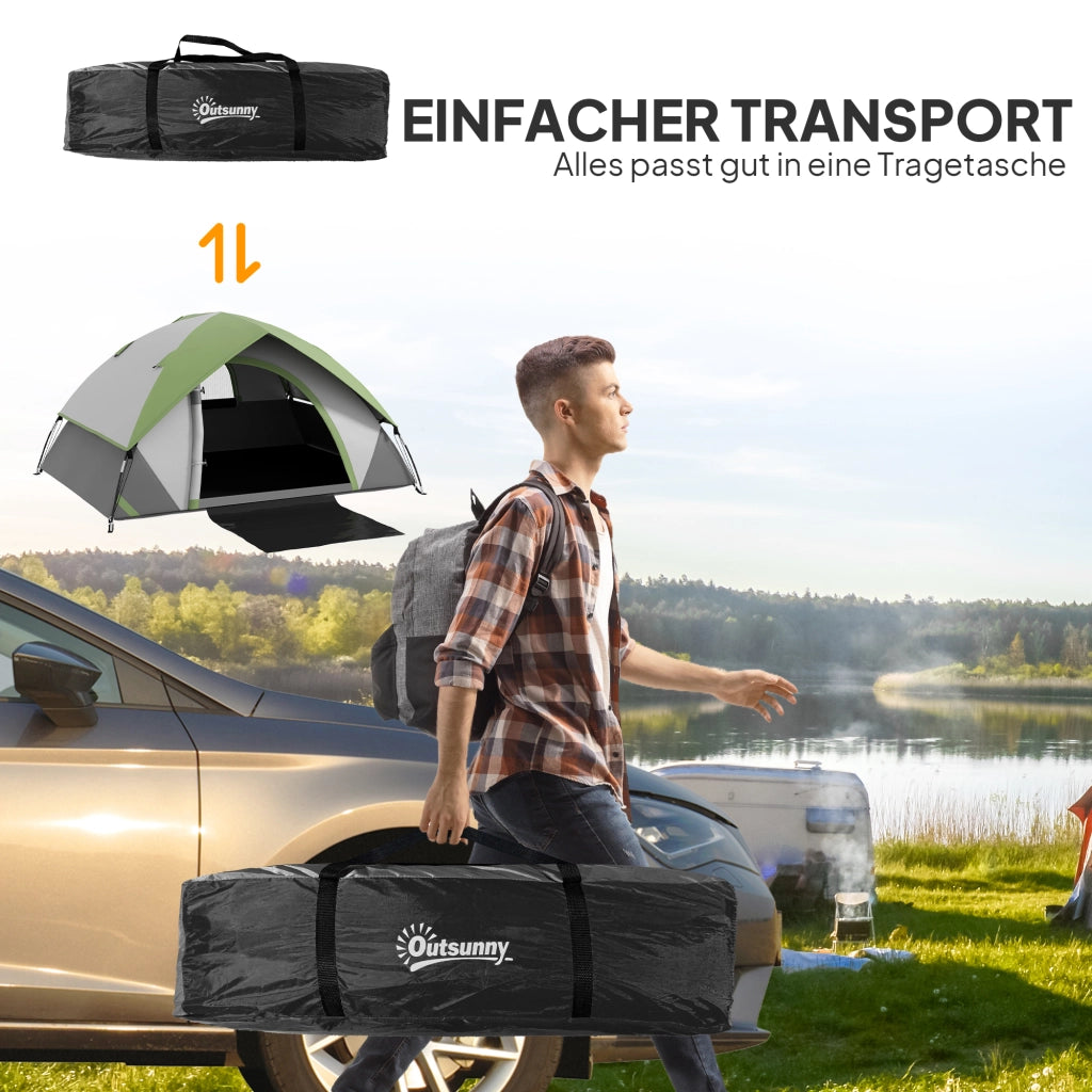 Tenda per 2 Persone ¨C Minimal ¨C Grigio Verde Leggera Impermeabile