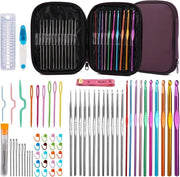 Set di ago da cucire, con astuccio di conservazione, ago da cucire ergonomico, ago da cucire a punta piatta, segnalatori di punto, kit di accessori per iniziare a cucire a mano.