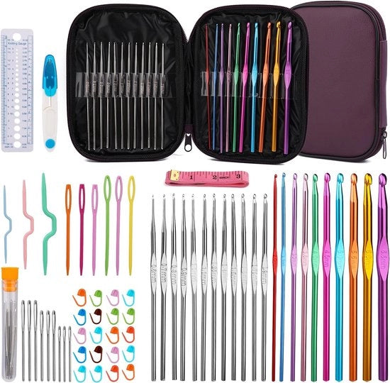 Set di ago da cucire, con astuccio di conservazione, ago da cucire ergonomico, ago da cucire a punta piatta, segnalatori di punto, kit di accessori per iniziare a cucire a mano.