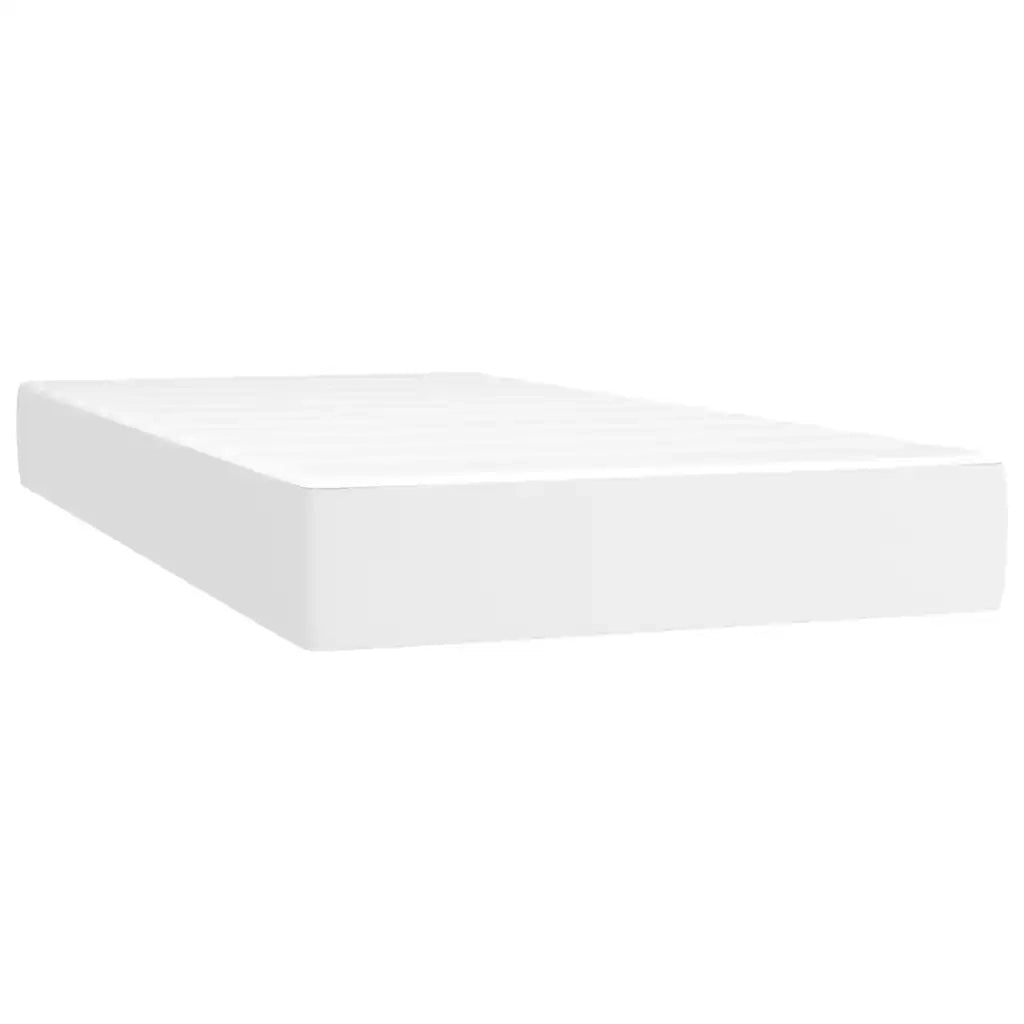 Giroletto Molle con Materasso e LED Bianco 120x190cm Similpelle