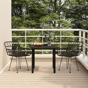 Set da Pranzo da Giardino 3 pz Nero in Polyrattan 3157866