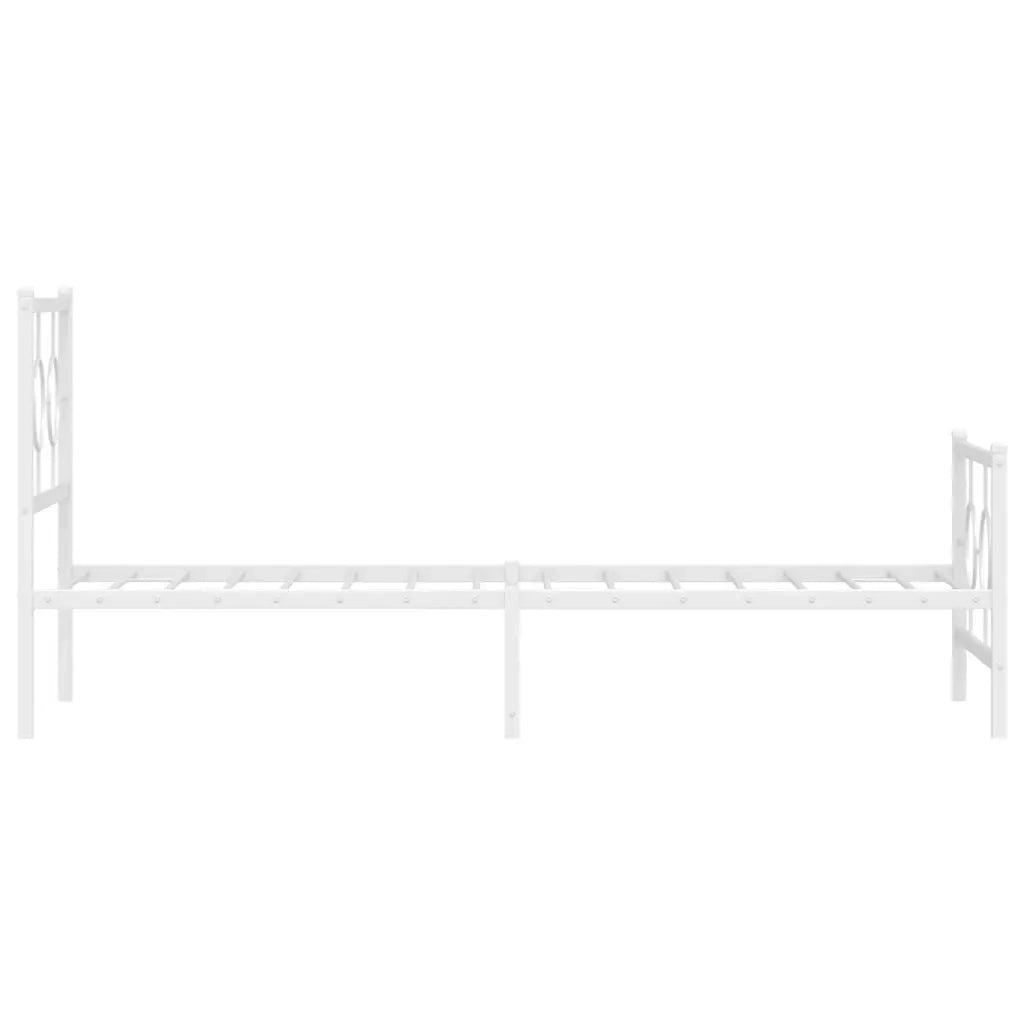 Giroletto con Testiera e Pediera Metallo Bianco 80x200 cm 376284