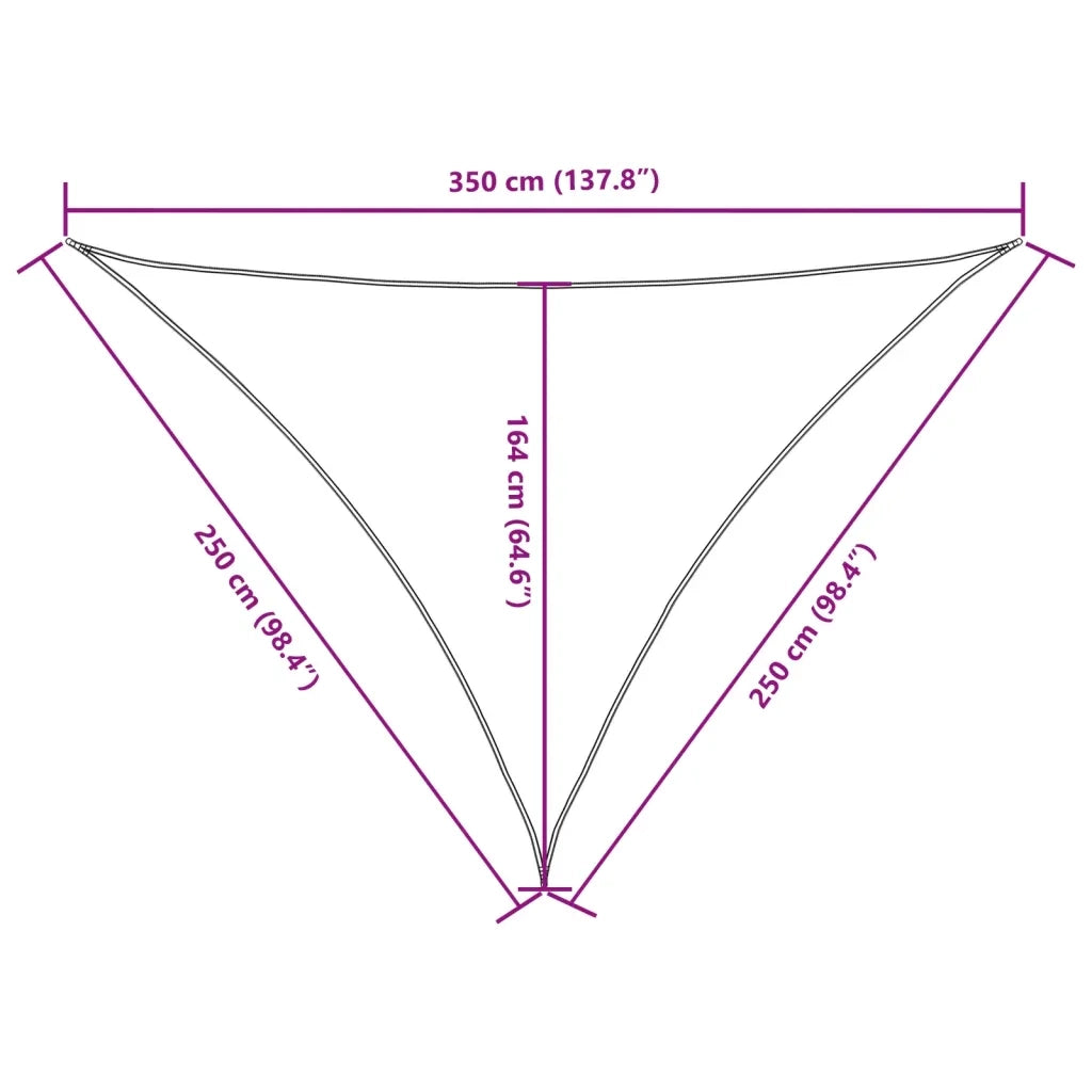 Parasole a Vela Oxford Triangolare 2,5x2,5x3,5 m Beige 135169