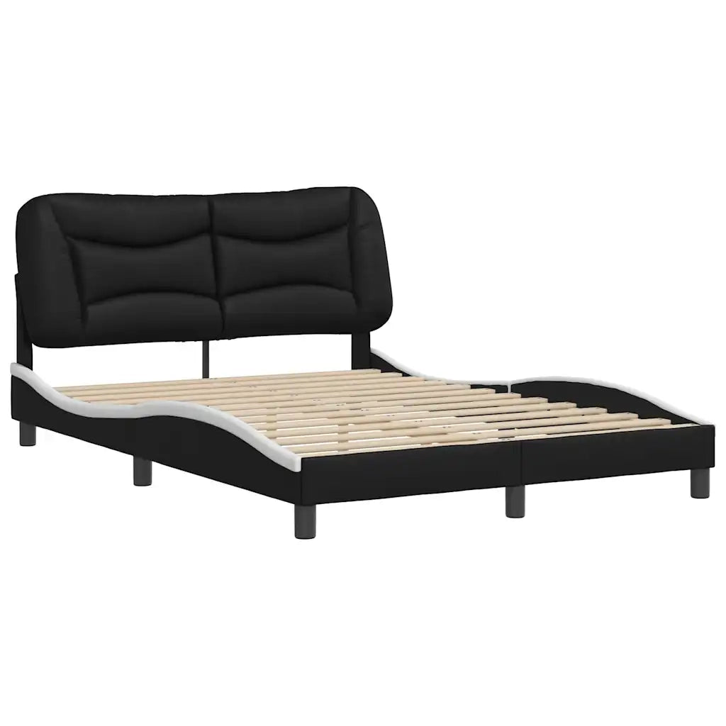 Giroletto senza Materasso Hvar Nero e Bianco 120x200 cm in Similpelle