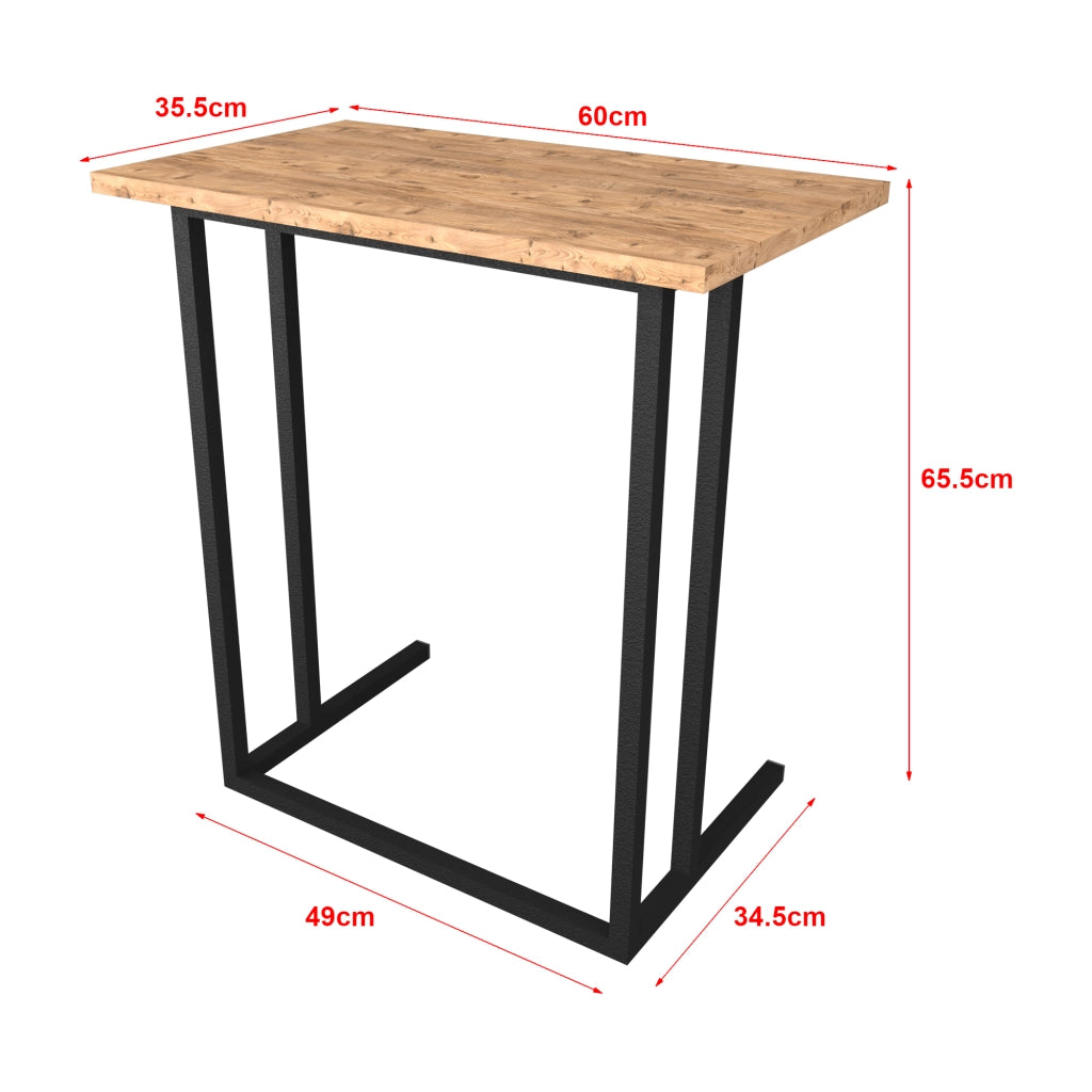 Tavolino Laterale 'Högsby' Tavolino Basso con Piano di Appoggio per Notebook Consolle da Divano - Effetto Rovere [en.casa]