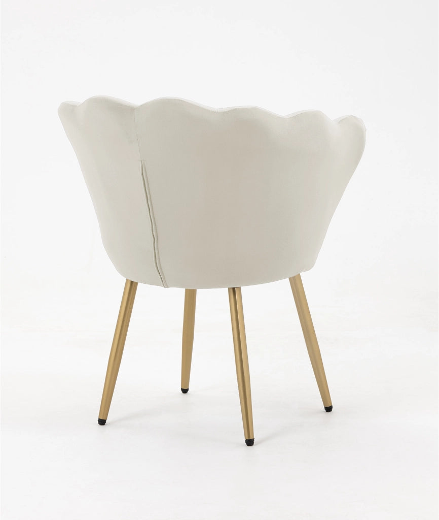 Poltrona Conchiglia Camera da Letto in Velluto Design Moderno Maddina Beige