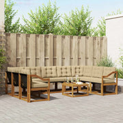 Set di divani da esterno con cuscino 10 pcs Naturale e Beige 3369084