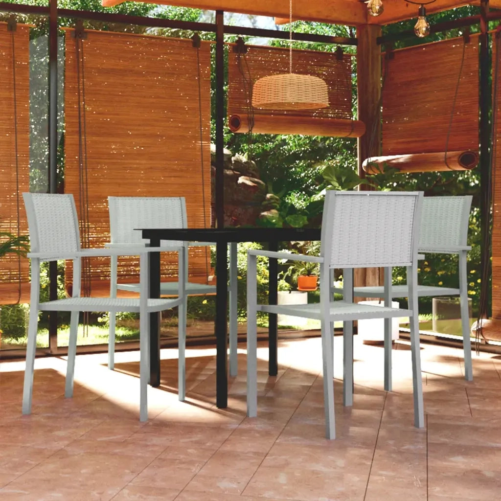 Set Mobili da Pranzo per Giardino 5 pz Bianco 3099258