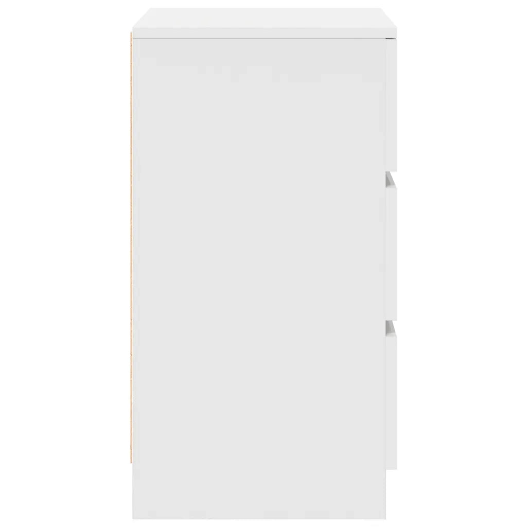 Comodino con 3 Cassetti Bianco 39x35x65 cm 861337