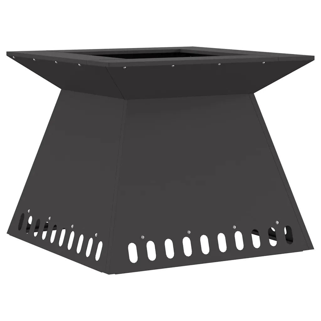 Focolare-Stufa-Camino Nero 60 x 60 x 50 cm Acciaio laminato a freddo